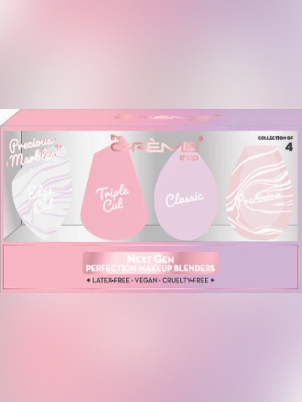 The Crème Shop Pink & Lilac Makeup Blender Set - 4 Pack